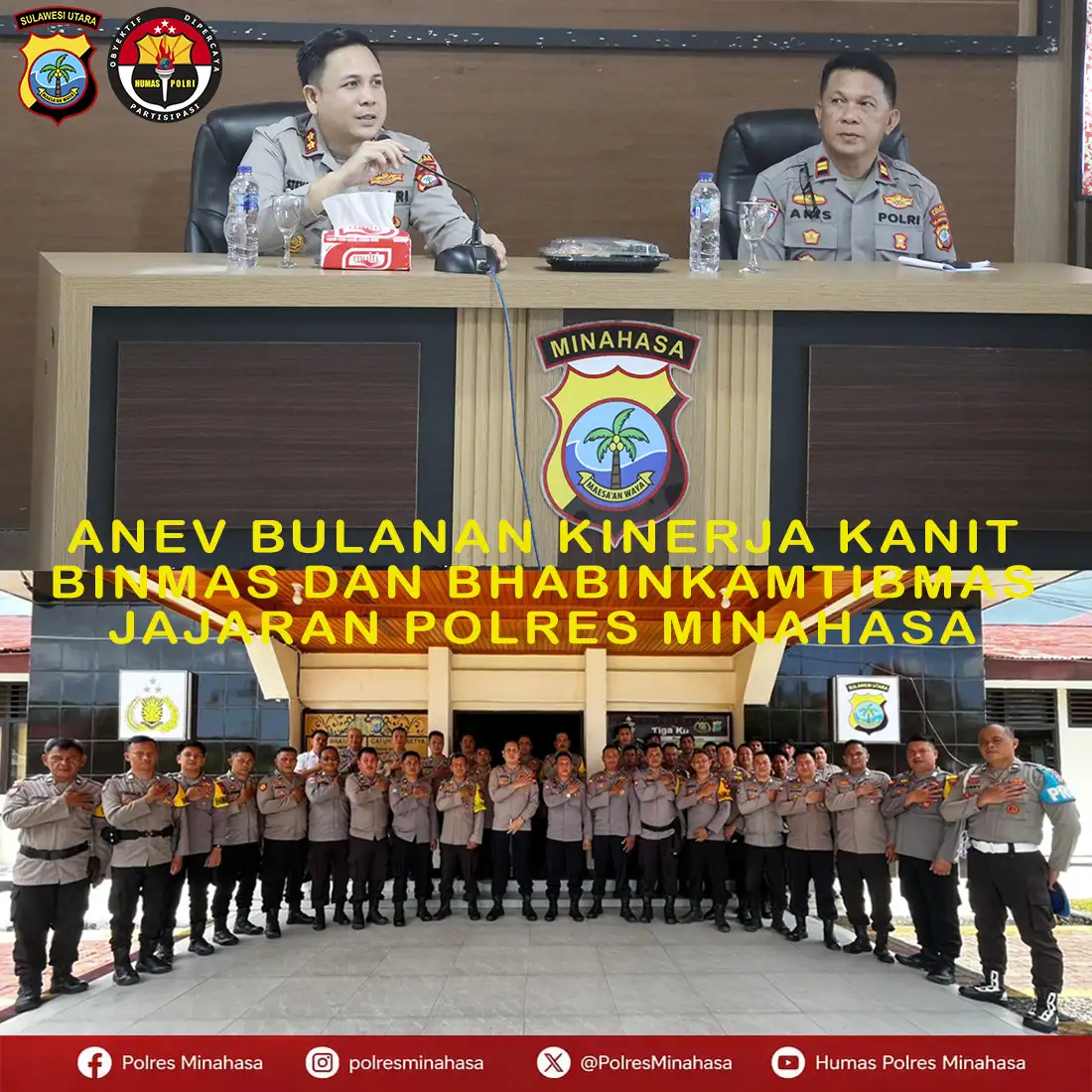 Anev Bulanan, Polres Minahasa Tingkatkan Kinerja Binmas Dan Bhabinkamtibmas
